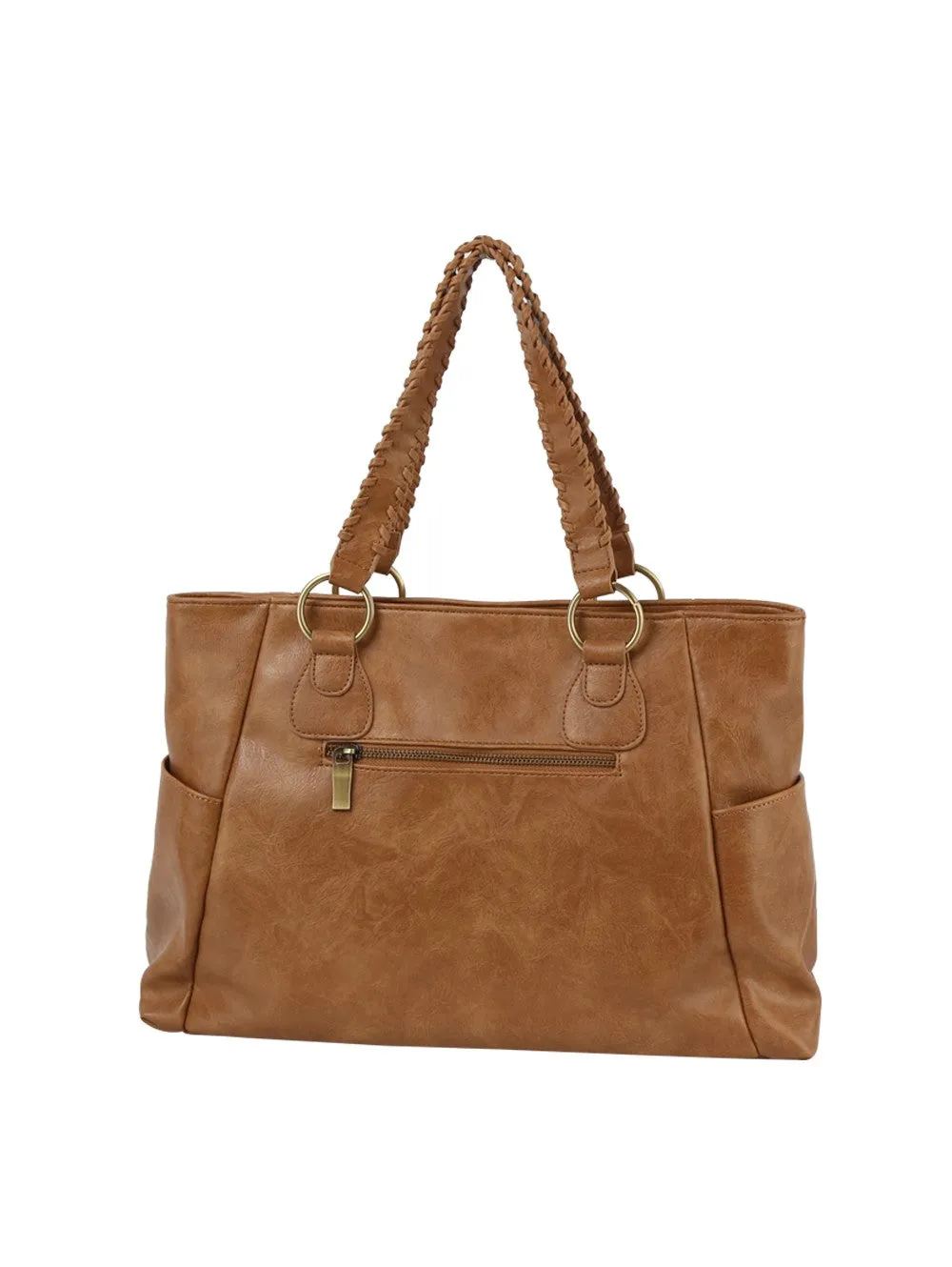 Tan Braided Daily Tote Bag