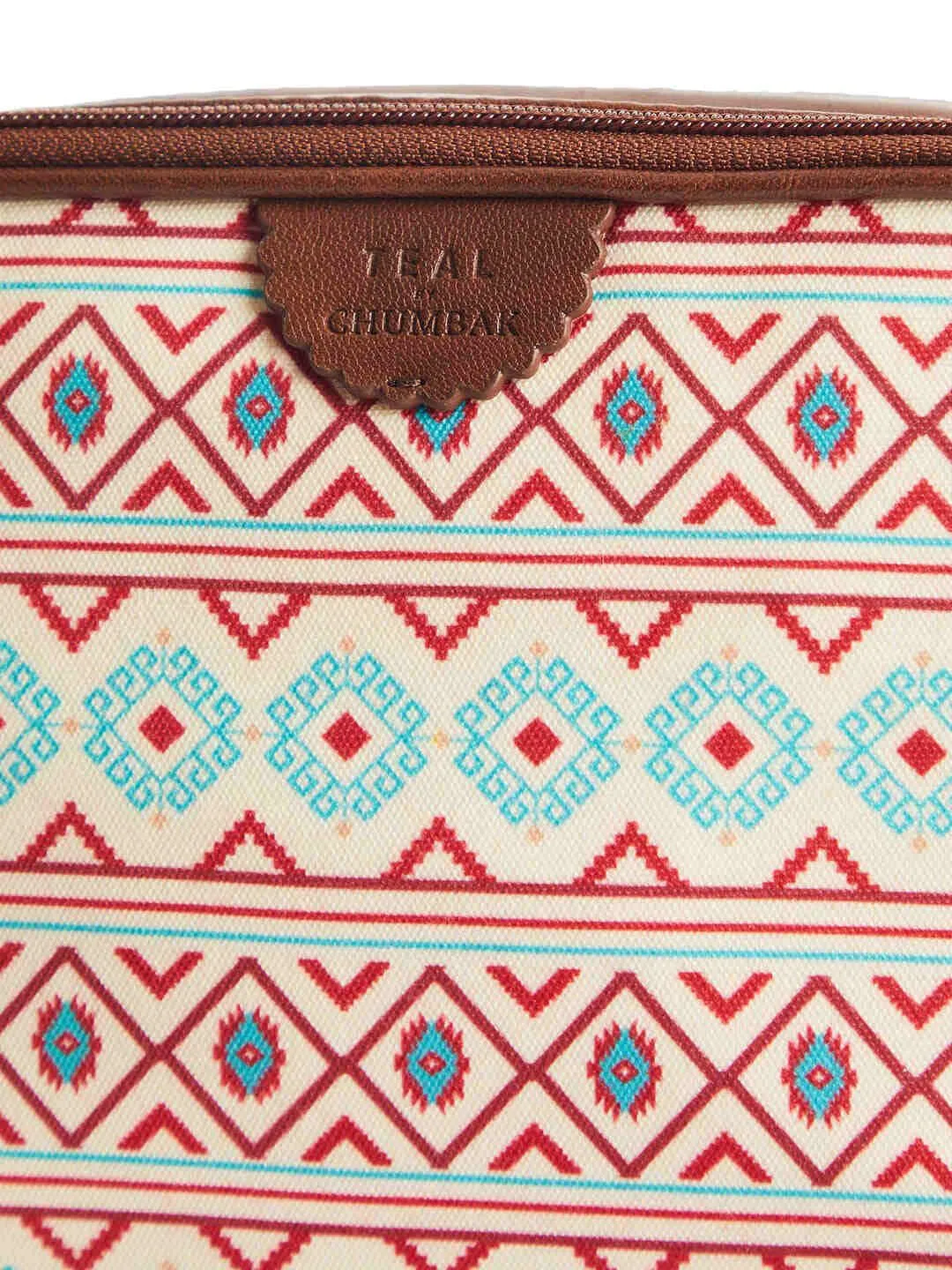TEAL BY CHUMBAK Geometric Printed Canvas Structured Sling Bag
