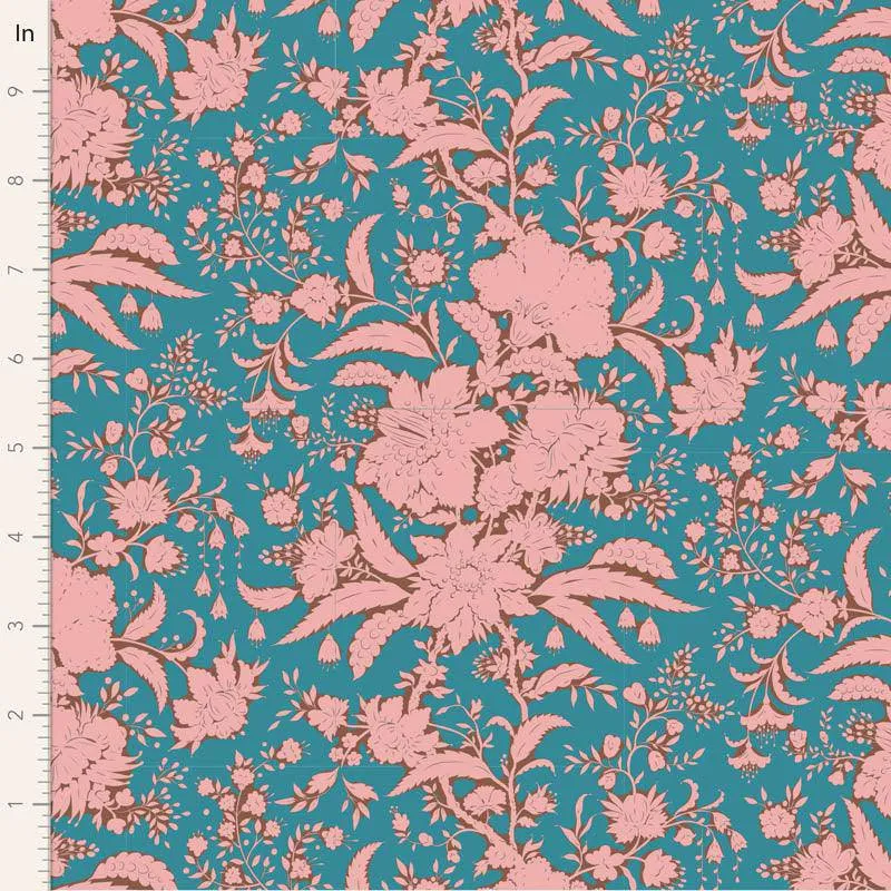 Tilda Bloomsville Fabric | Abloom | Petrol