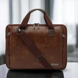 Timeless Unity Laptop Messenger Bag - Coffee Brown