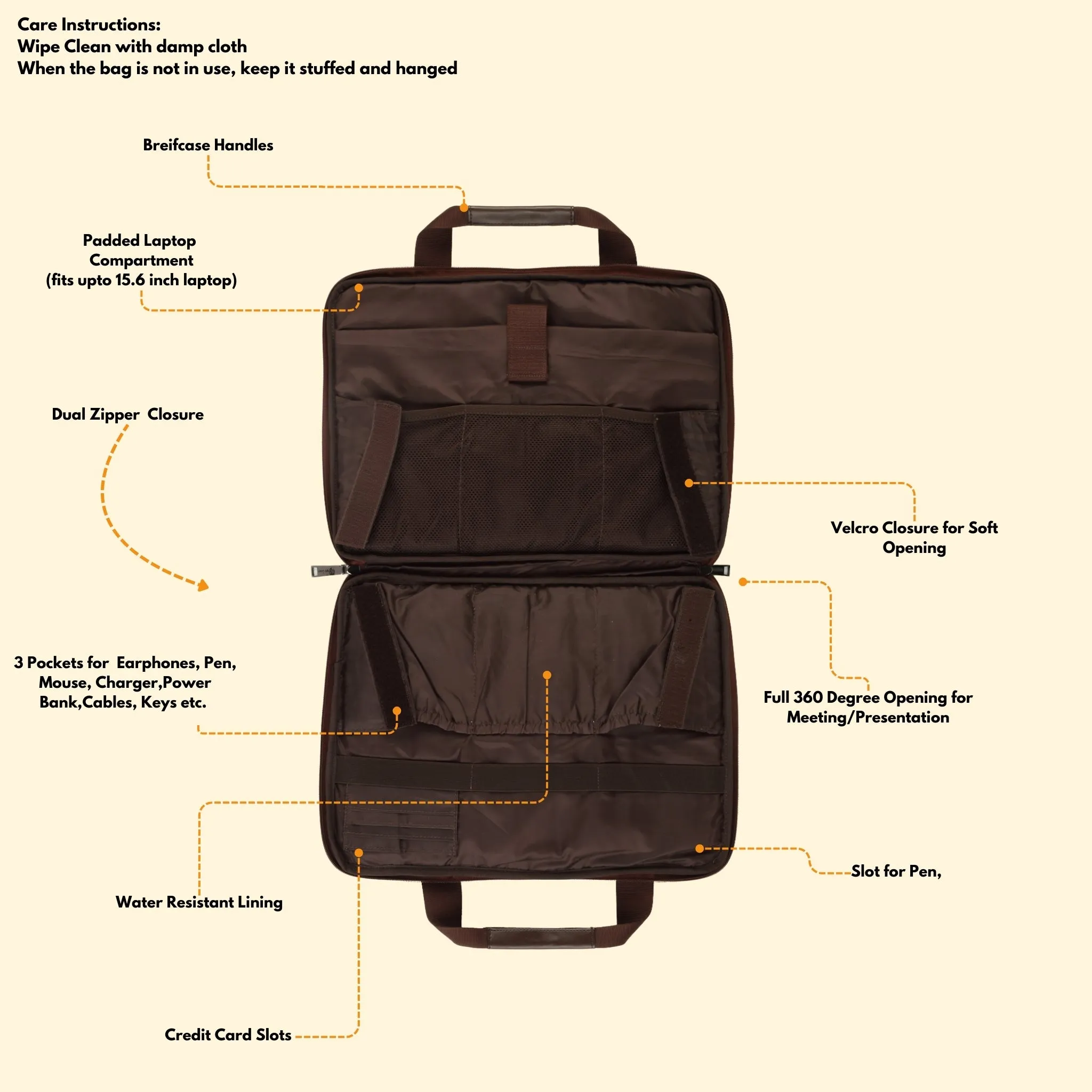Timeless Unity Laptop Messenger Bag - Coffee Brown