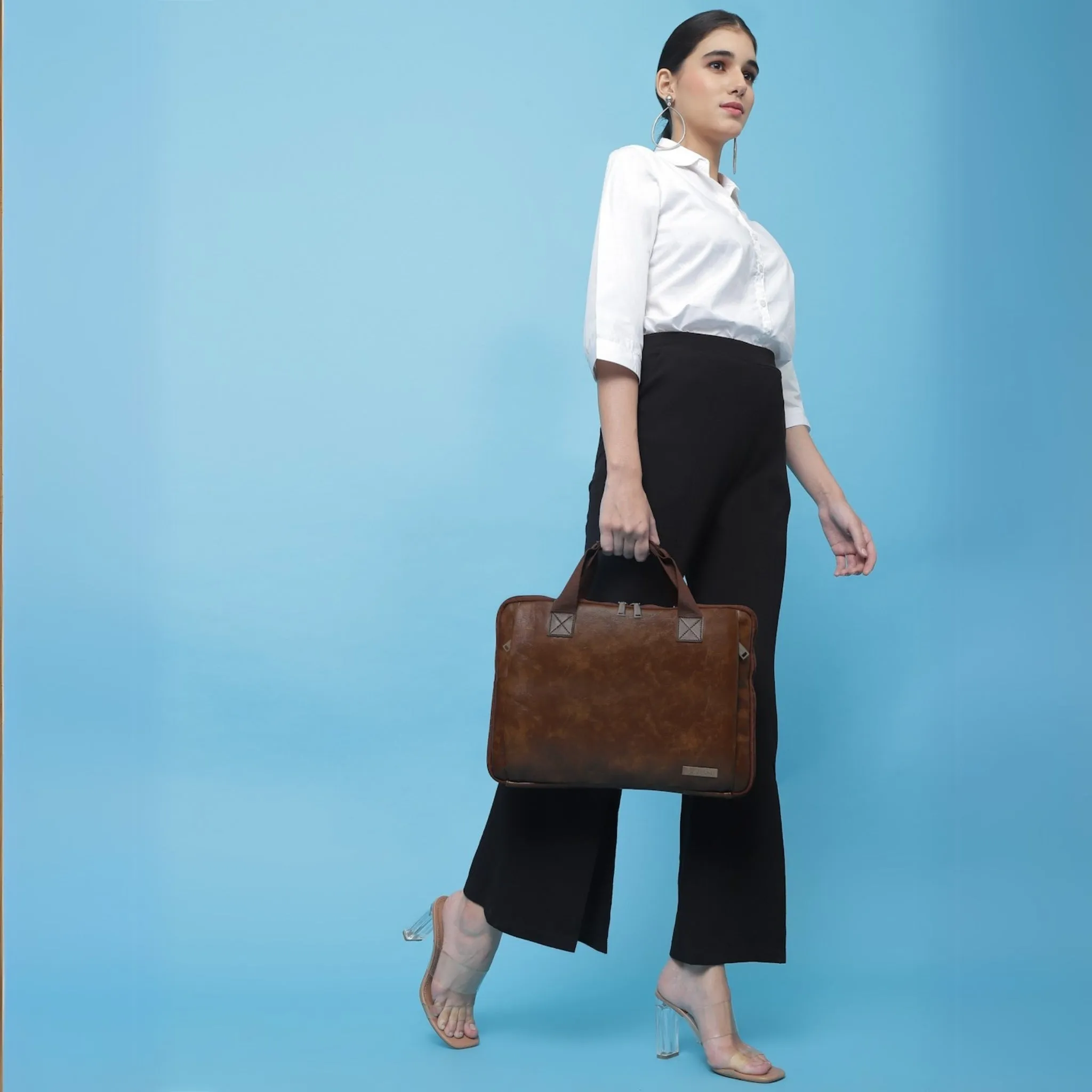 Timeless Unity Laptop Messenger Bag - Coffee Brown