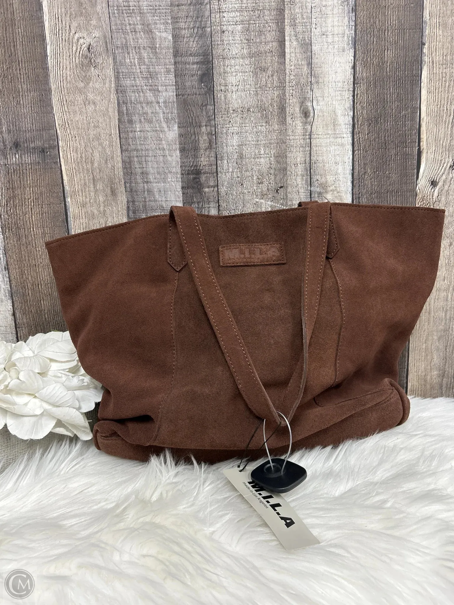 Tote Leather By Cme, Size: Medium