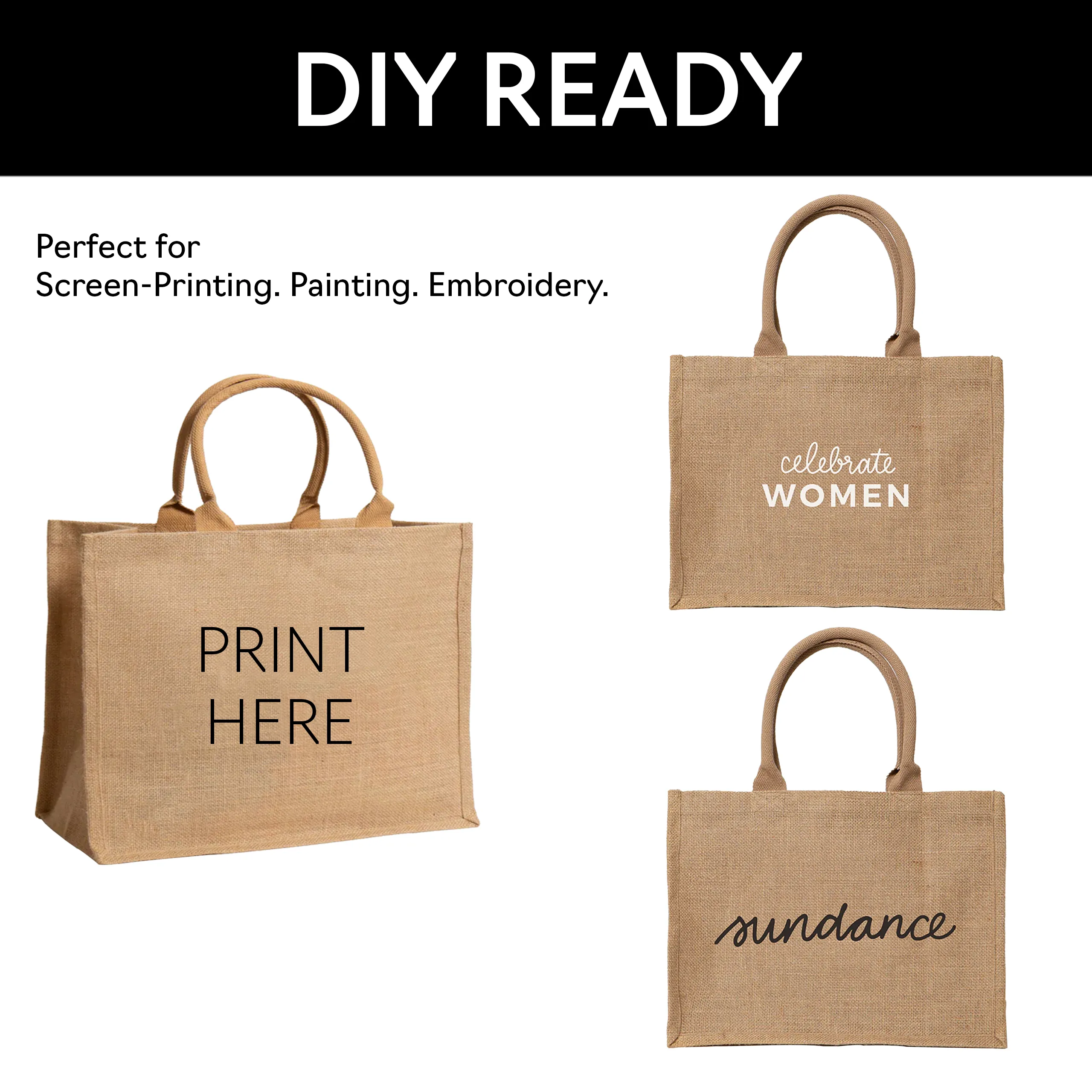 totes. Extra Large Burlap Bag with Handles 10 Pack