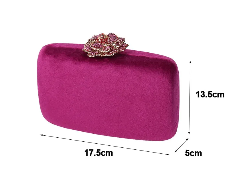Velvet Clutch Bag for Women Luxury Designer Purse