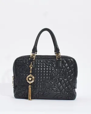 Versace Black Vanitas' Leather Convertible Tote