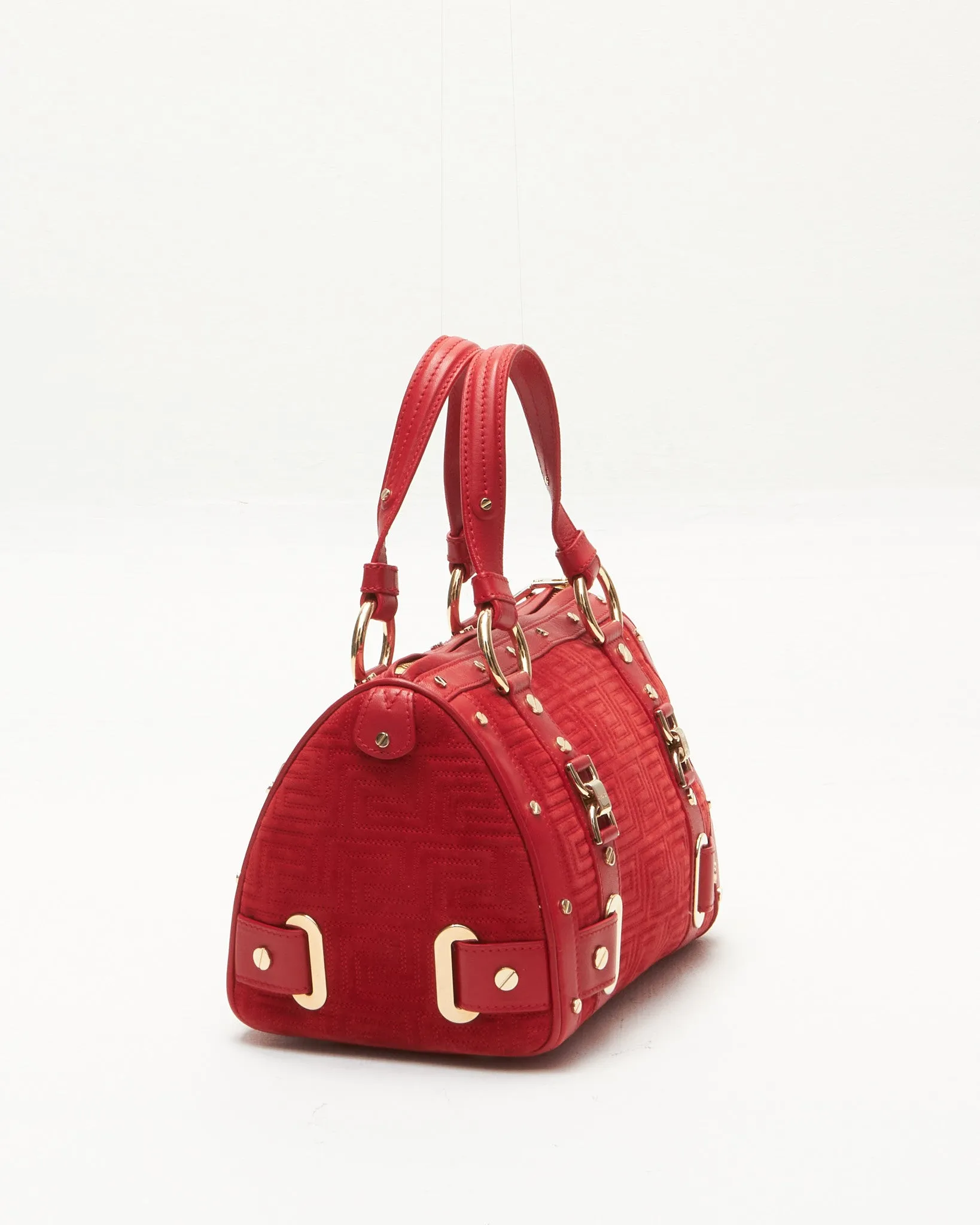 Versace Red Suede Leather Madonna Bag