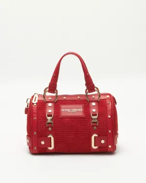 Versace Red Suede Leather Madonna Bag