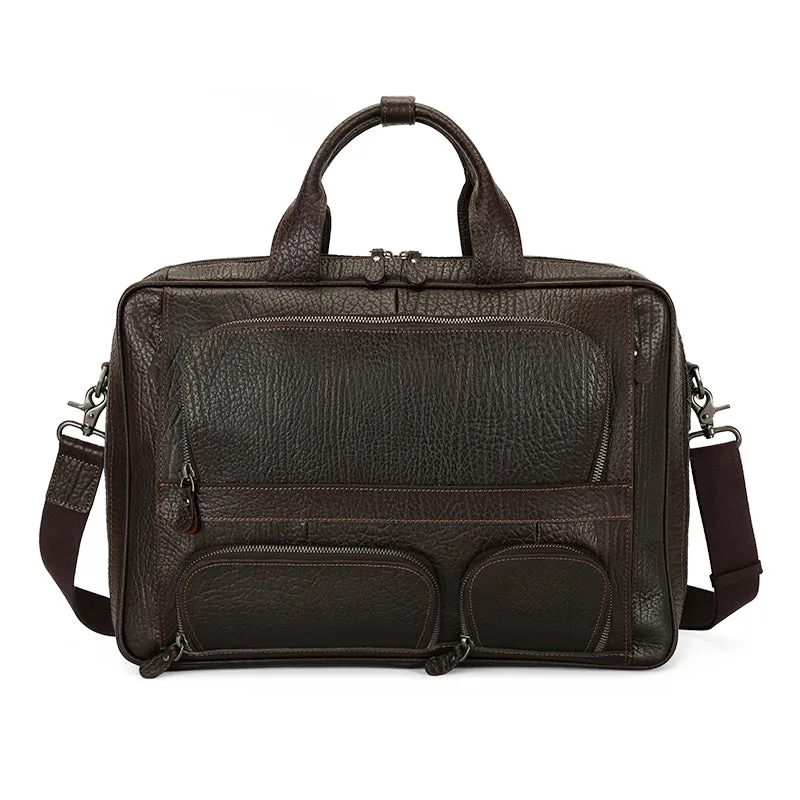 Vintage Leather Business Laptop Bag – Waterproof & Stylish