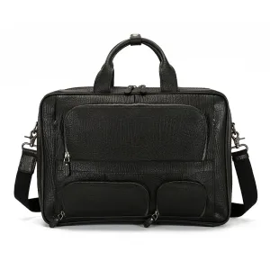Vintage Leather Business Laptop Bag – Waterproof & Stylish
