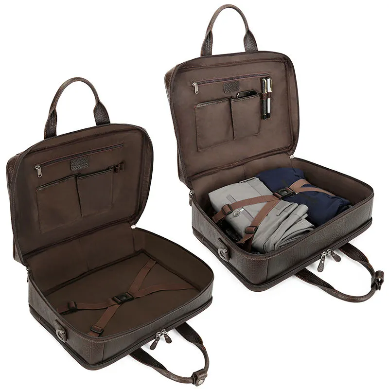 Vintage Leather Business Laptop Bag – Waterproof & Stylish