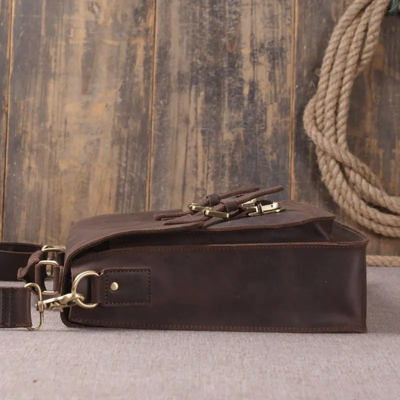 Vintage Style Full Grain Crazy Horse Leather Laptop Bag, Messenger Bag, Leather Briefcase