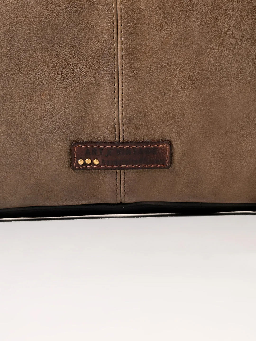 Winger : Olive With Black Real Leather Laptop Bag by Art N Vintage