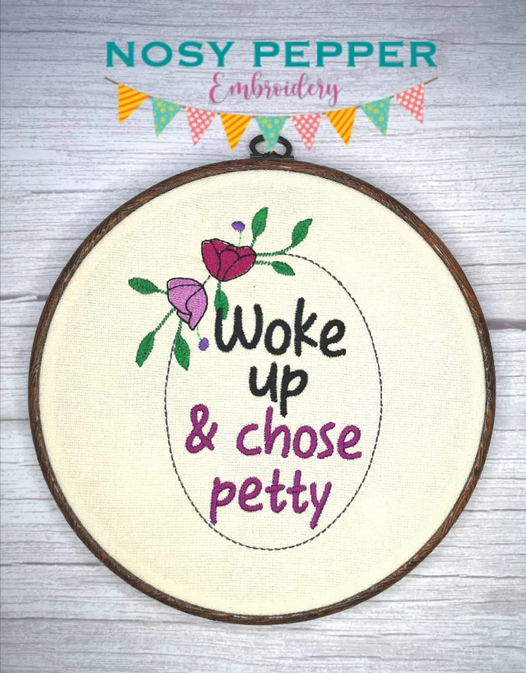 Woke up & Chose Petty embroidery design (4 sizes included) machine embroidery design DIGITAL DOWNLOAD