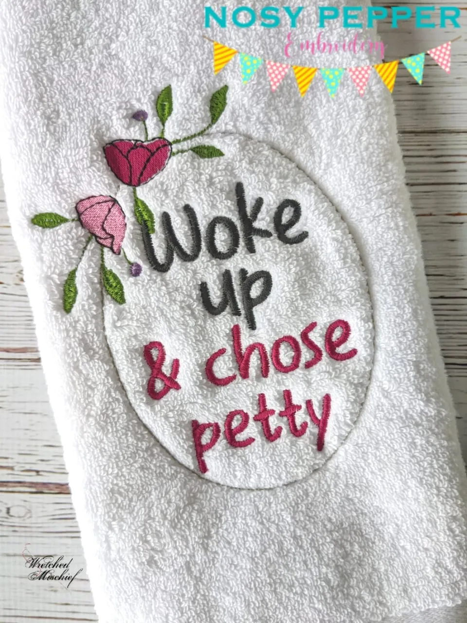 Woke up & Chose Petty embroidery design (4 sizes included) machine embroidery design DIGITAL DOWNLOAD