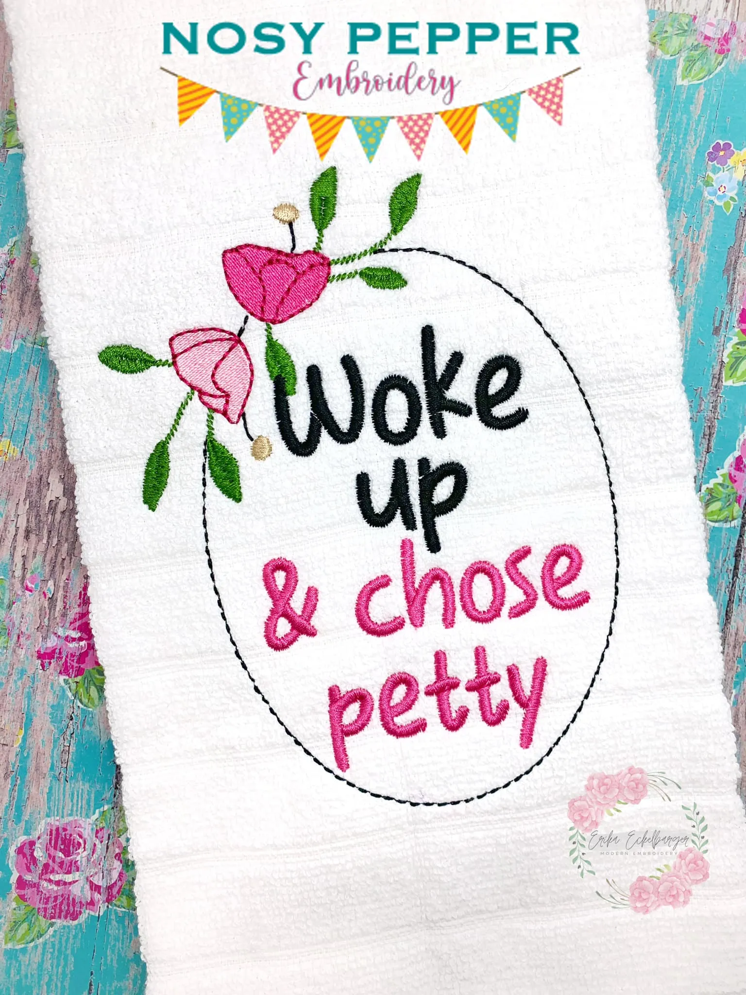 Woke up & Chose Petty embroidery design (4 sizes included) machine embroidery design DIGITAL DOWNLOAD