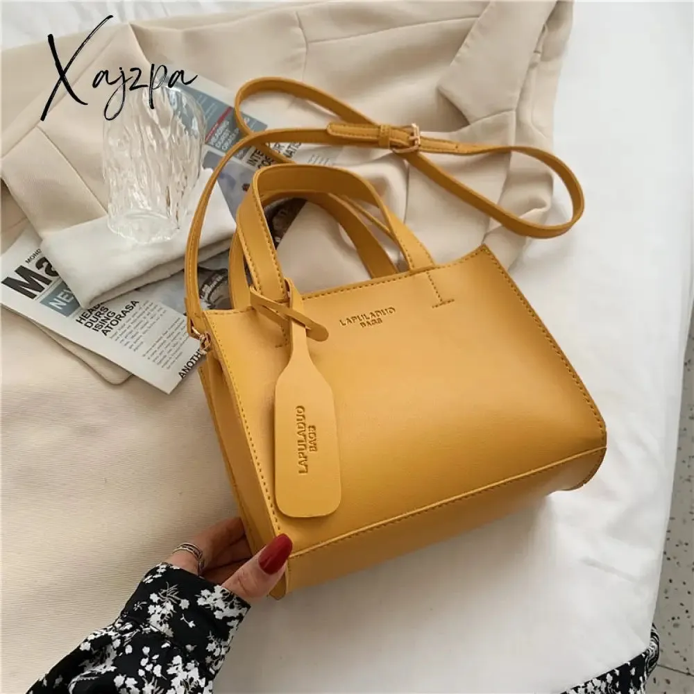 Xajzpa - Soft PU Leather Crossbody Bags for Women New Solid Color Simple Shoulder Purses Female Brand Designer Trends Handbags Green