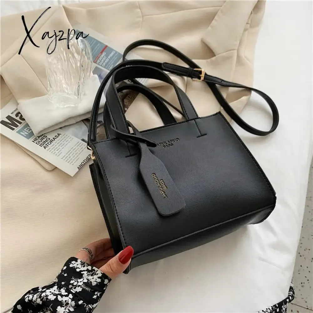 Xajzpa - Soft PU Leather Crossbody Bags for Women New Solid Color Simple Shoulder Purses Female Brand Designer Trends Handbags Green