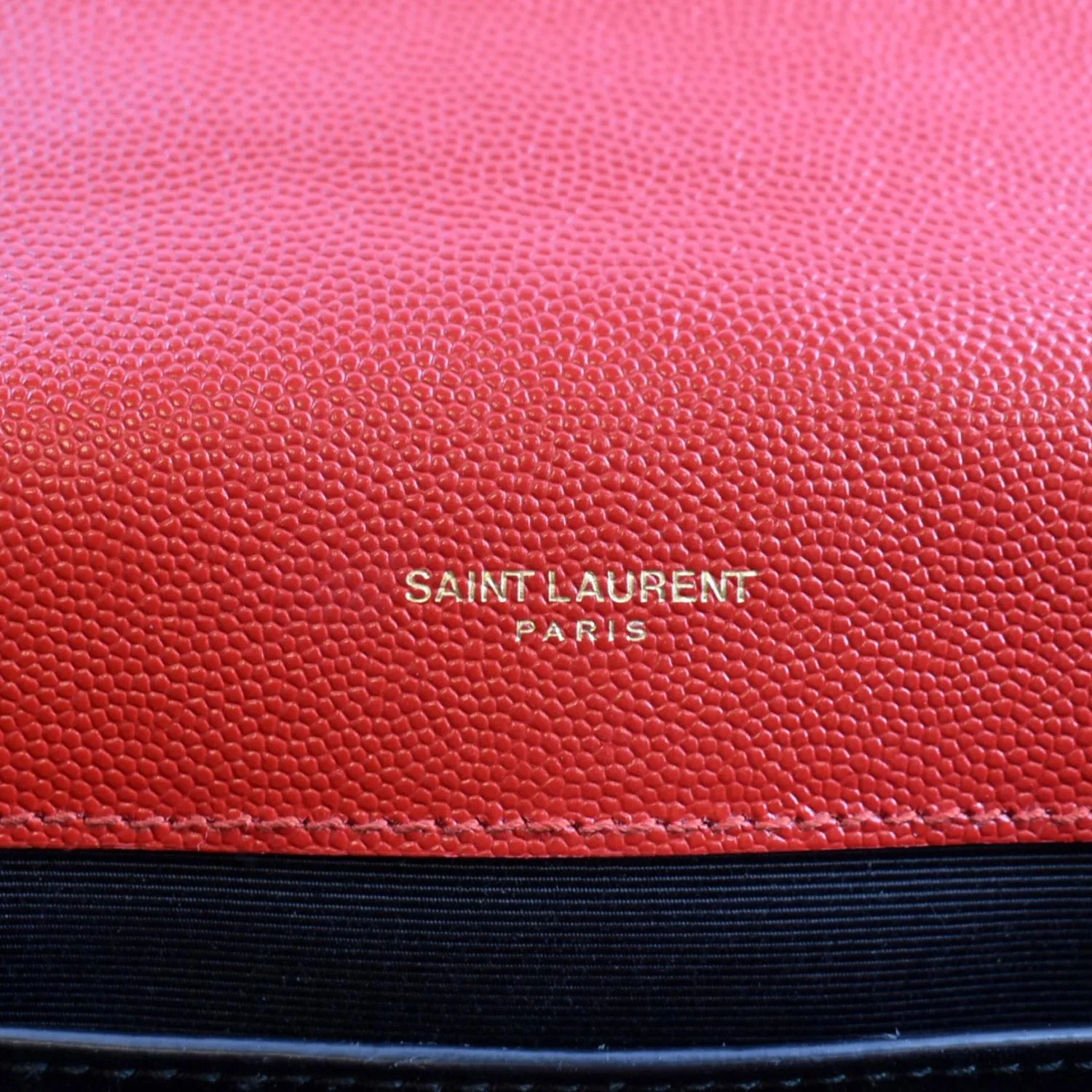 YVES SAINT LAURENT Envelope Flap Matelasse Leather Shoulder Bag Red